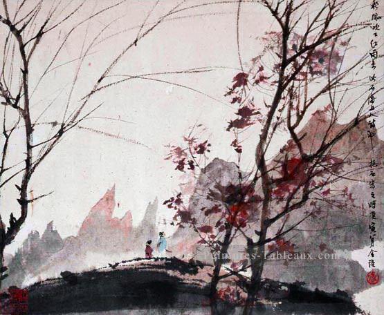 paysage d’automne des quatre saisons 1950 Fu Baoshi chinois traditionnel Peintures à l'huile